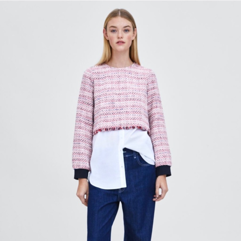 ZARA TWEED SHIRT SIZE SMALL BRAND NEW WITH TAG